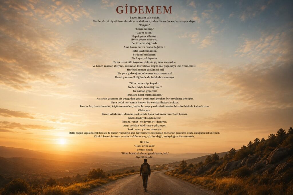 Bazı acılar gitmek istemez, bizimle kalmak ister. Gidemem der