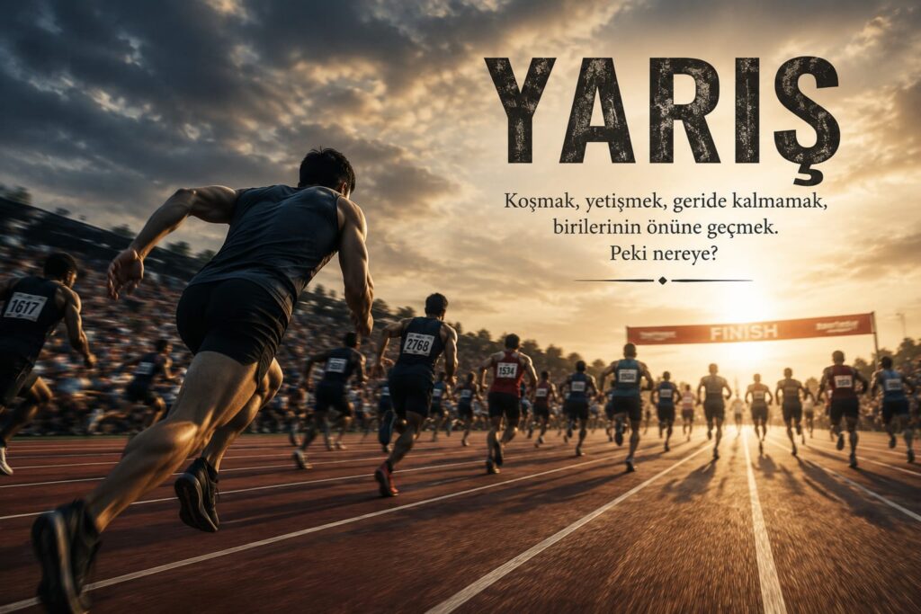 Koşmak yetişmek geride kalmamak, birilerinin önüne geçmek.
Peki Nereye?
Bu yarış niye?